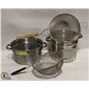 Image 1 : LOT OF 2 STAINLESS STEEL STRAINER POTS AND 2