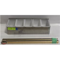 5-BIN S/S CONDIMENT CADDY W/ LID & MAGNETIC KNIFE