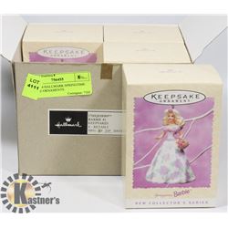 LOT OF 4 HALLMARK SPRINGTIME BARBIE ORNAMENTS.