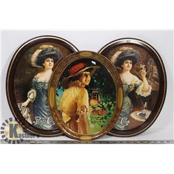 LOT OF 3 VINTAGE COLLECTOR TRAYS - 2 PEPSI & 1