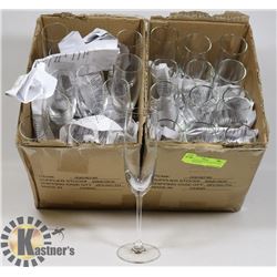 3 BOXES OF 12 CHAMPAGNE FLUTES ASSORTED SIZED