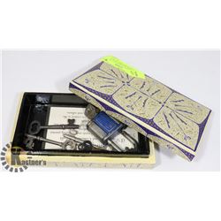 HANDMADE KASHMIR BOX W/ SKELETON KEYS AND AN OLD