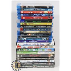 BOX OF ASSORTED DVDS MOVIES.