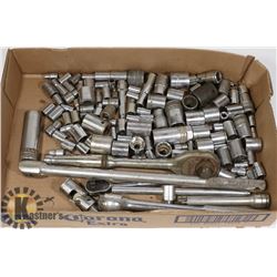 LOT OF VARIOUS SOCKETS, DRIVES AND ATTACHMENTS
