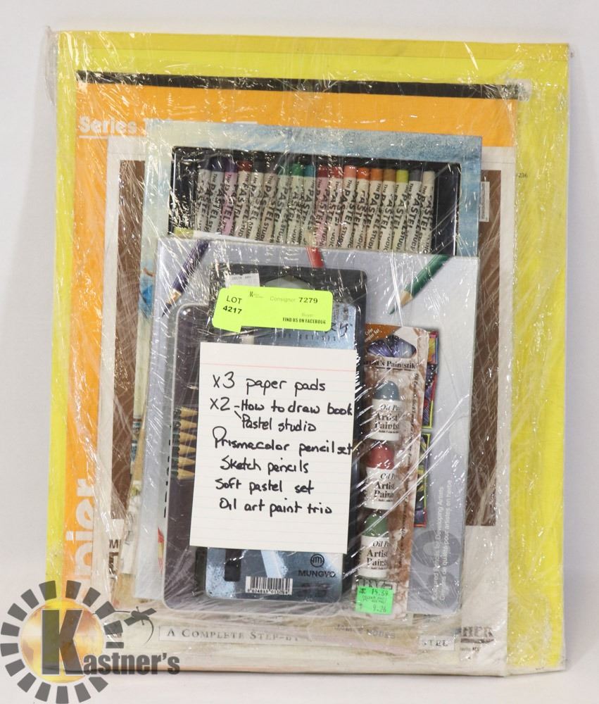 LARGE BUNDLE OF ART SUPPLIES INCLUDING PAPER PADS - Kastner Auctions LARGE BUNDLE OF ART SUPPLIES INCLUDING PAPER PADS - Kastner Auctions