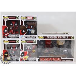 LOT OF 5 FUNKO POP DEAD POOL COLLECTION NEW