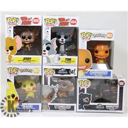LOT OF 6 FUNKO POP PIKACHU, TOM & JERRY,