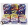 Image 1 : LOT OF 6 VARIOUS POKEMON MINI TINS WITH BOOSTER