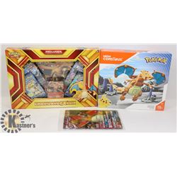 LOT OF 3 POKEMON CHARIZARD THEMED GX BOX,