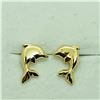 Image 1 : 14K DOLPHIN SCREWBACK  EARRINGS