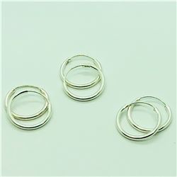 S/SIL THREE PAIRS OF SMALL HOOP EARRINGS