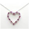 Image 2 : S/SIL CREATED PINK SAPPHIRE CZ NECKLACE