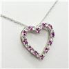 Image 3 : S/SIL CREATED PINK SAPPHIRE CZ NECKLACE