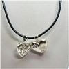 Image 2 : S/SIL 2 HEART SHAPED PENDANTS WITH CORD NECKLACE