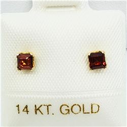 14K GARNET EARRINGS