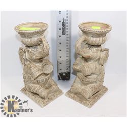 PAIR OF 2 ELEPHANT CANDLE HOLDERS -