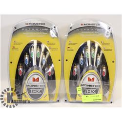 LOT OF TWO MONSTER COMPONENT VIDEO CABLE SETS