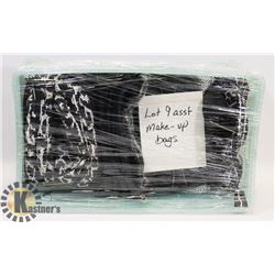 LOT OF 9 ASSORTED MAKE UP BAGS