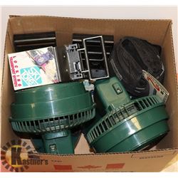 ESTATE BOX WITH DESK FANS, SKI TOTE, AND MORE