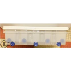 LOT OF 2 UNDERBED STORAGE TOTES ON WHEELS
