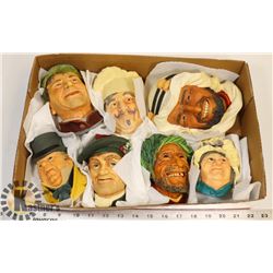 LOT OF 7 VINTAGE ENGLISH BOSSON HEADS.