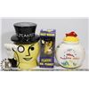 Image 1 : MR. PEANUT JAR AND MAYNARDS SWEDISH FISH JAR.