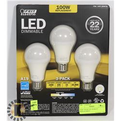 NEW 3 PACK LED 100 WATT REPLACEMENT