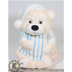 PAJAMA TEDDY BEAR COOKIE JAR