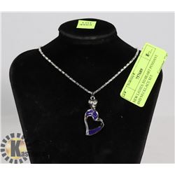 NEW LADIES 3D HEART PENDANT AND NECKLACE SET