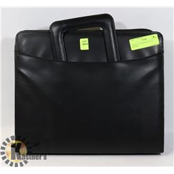 BLACK LEATHER BRIEFCASE BINDER
