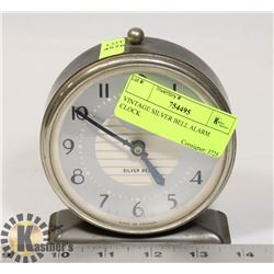 VINTAGE SILVER BELL ALARM CLOCK.