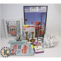 BUNDLE OF HOUSEHOLD ITEMS INCLUDING CANDLES