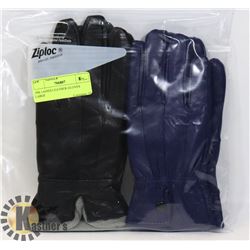 2PK LADIES LEATHER GLOVES LARGE