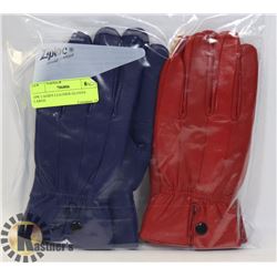 2PK LADIES LEATHER GLOVES LARGE