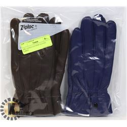 2PK LADIES LEATHER GLOVES LARGE