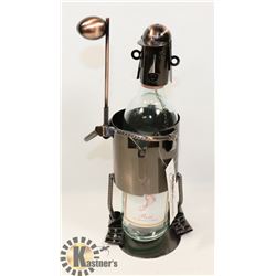 METAL WINE BOTTLE HOLDER GOLF PLAYER