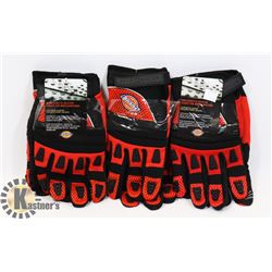 3 PAIRS OF MECHANICS GLOVES LARGE/X-LARGE