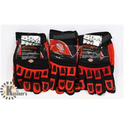 3 PAIRS OF MECHANICS GLOVES LARGE/X-LARGE