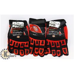 3 PAIRS OF MECHANICS GLOVES LARGE/X-LARGE