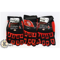 3 PAIRS OF MECHANICS GLOVES LARGE/X-LARGE