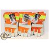 Image 1 : 3 PAIRS OF FLEECE-LINED LEATHER WORK GLOVES