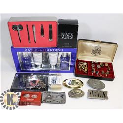 FLAT OF CUFFLINKS/BELT BUCKLES