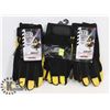 Image 1 : 3 PAIRS OF MED-SIZE LEATHER WORK GLOVES