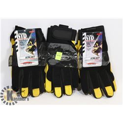 3 PAIRS OF MED-SIZE LEATHER WORK GLOVES