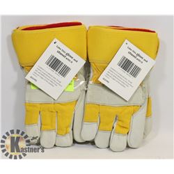 2 PAIRS OF LINED WORK GLOVES
