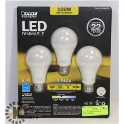 NEW 3 PACK LED 100 WATT REPLACEMENT