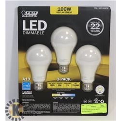 NEW 3 PACK LED 100 WATT REPLACEMENT