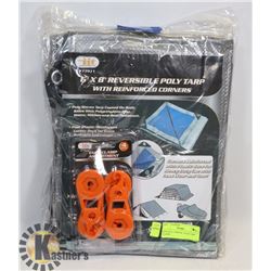 NEW POLY TARPS & 1 PACK TARP CLAMPS