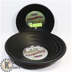 2 GOLD PANS FOR GOLD RECOVERY 10" & 14"