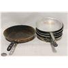 LOT OF 7 ALUMINUM FRYING PANS